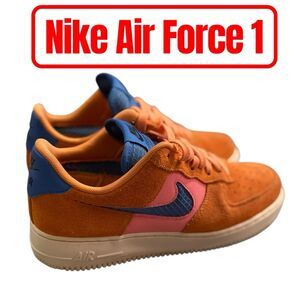 Nike Air Force 1 Low Magma Orange Pink Men’s 9 Suede Valentine’s Day Sneakers